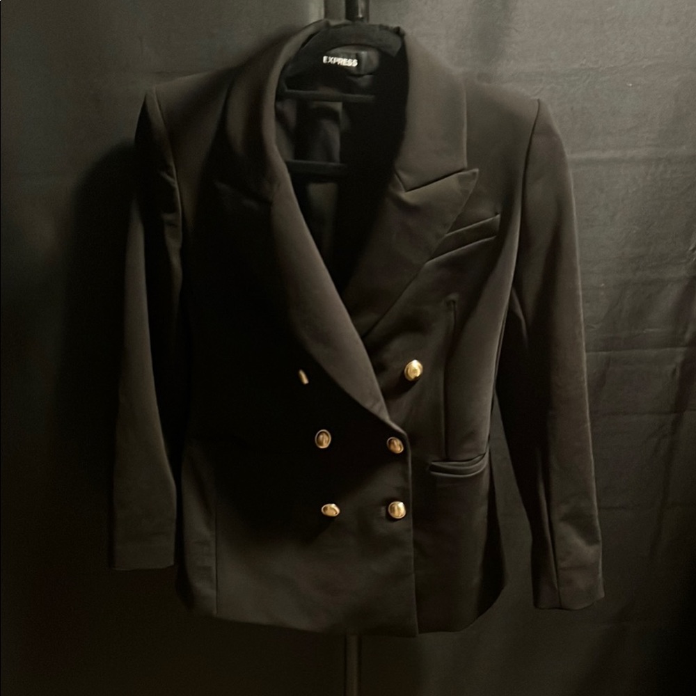 Express Black Blazer with Gold Buttons